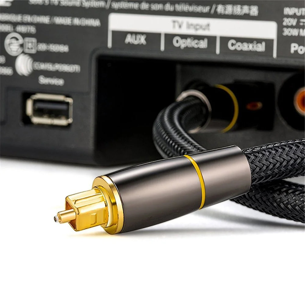 5m Toslink Cable Digital Optical Audio Wire with 24K Gold-plated Connector for TV / DVD / Blu-ray Player / Game Console (Yellow Ring) - 3
