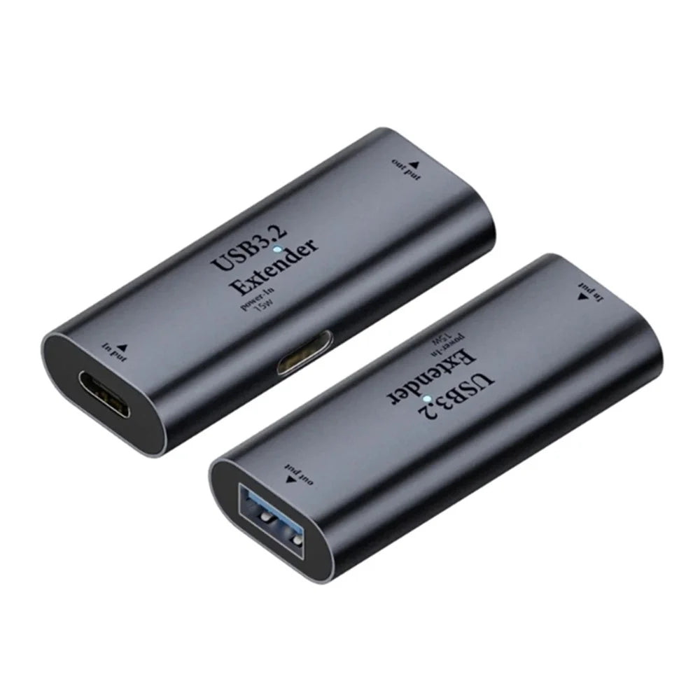 10m Transmission Type-C to USB Signal Amplifier 15W Power Supply Extender - 1