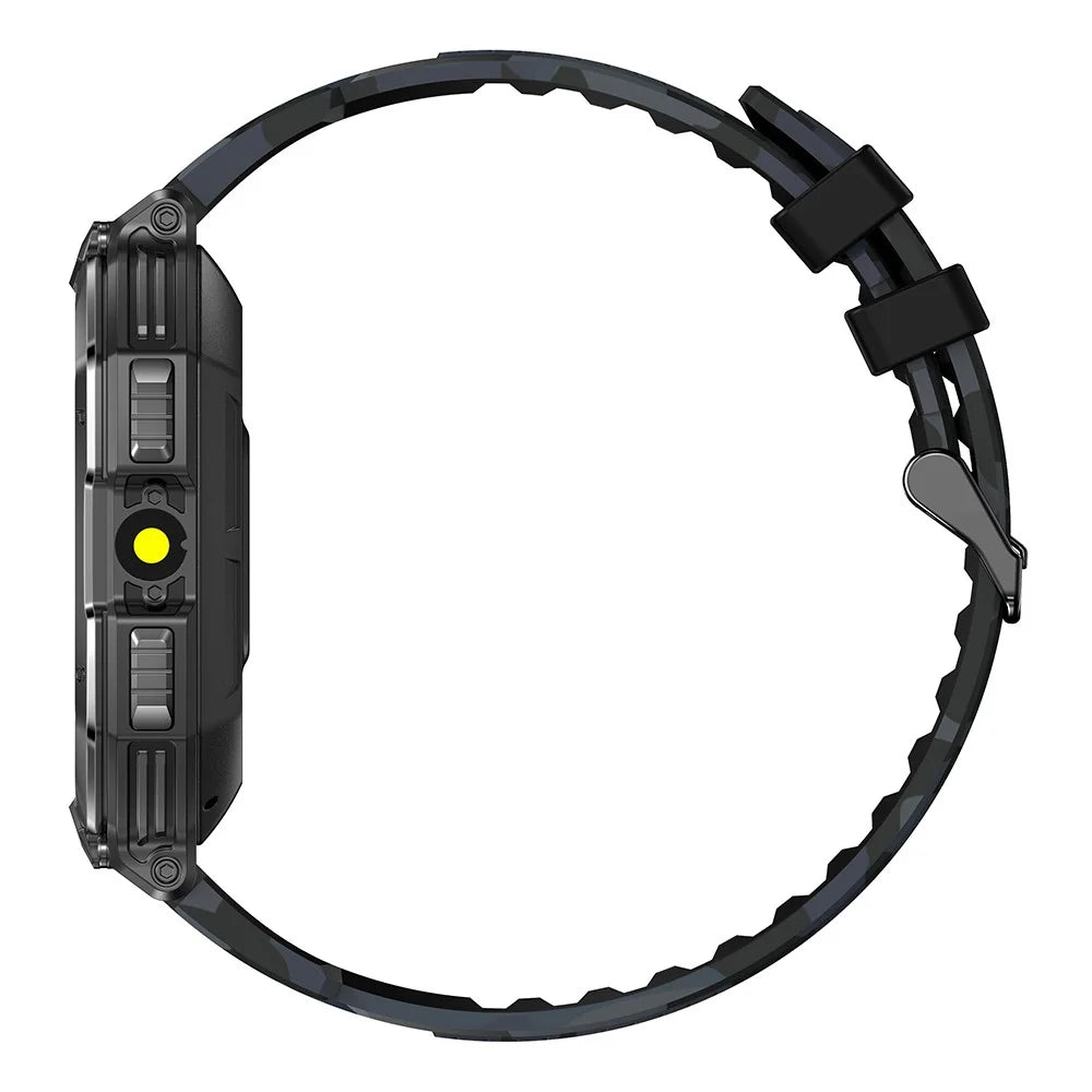 KR82 Waterproof Men's Wrist Bracelet Flashlight 2.1-Inch Screen Smart Watch for Outdoors - Black+Blue - 4