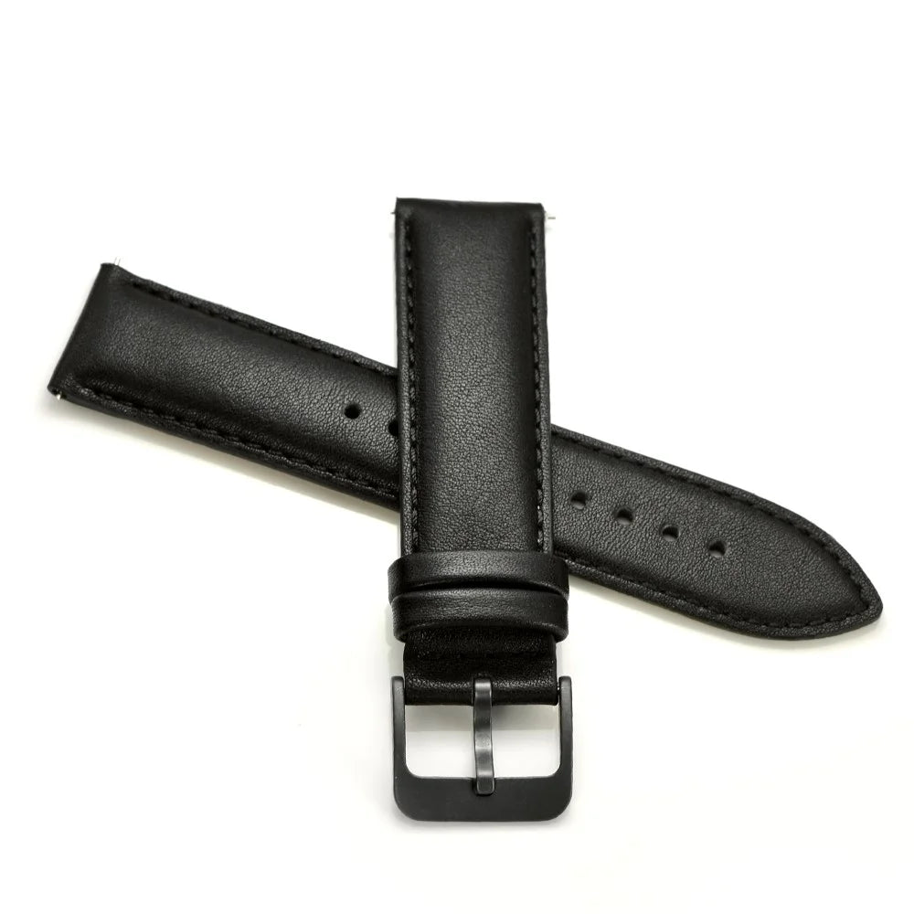 20mm Premium Genuine Leather Smart Watch Strap Replacement for Huawei Watch 2 - Black - 6