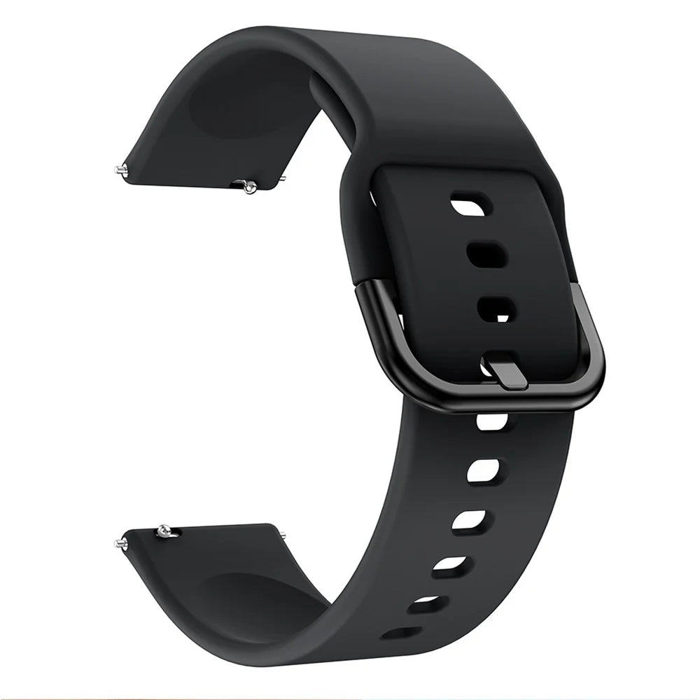 22mm Soft Silicone Smart Watch Band Adjutable Wrist Strap for Huawei Watch GT / Watch GT2 / Watch Active / Watch Buds - Black - 1