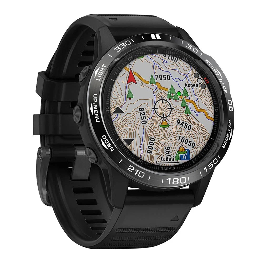Stainless Steel Replacement Watch Bezel (Type A) for Garmin Fenix 6/6 Pro/ 6 Sapphire - Black/White - 2