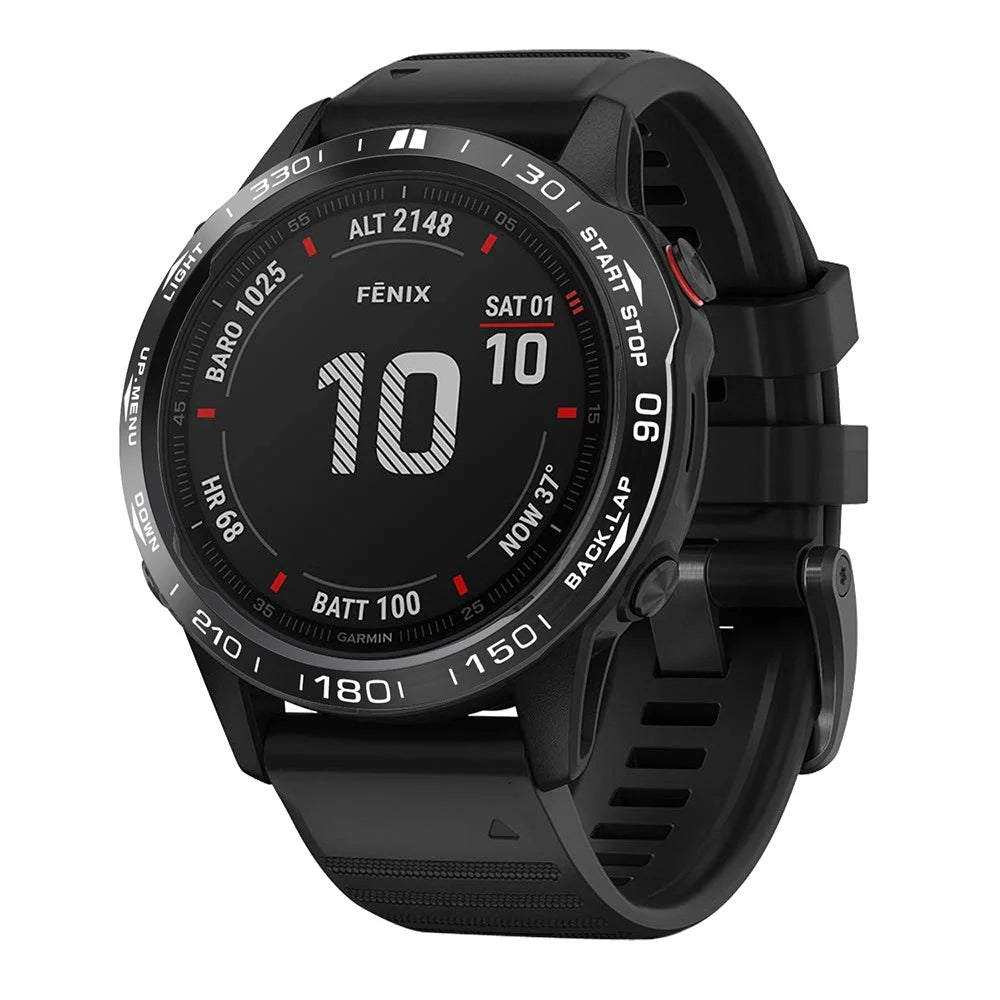 Stainless Steel Replacement Watch Bezel (Type A) for Garmin Fenix 6/6 Pro/ 6 Sapphire - Black/White - 3