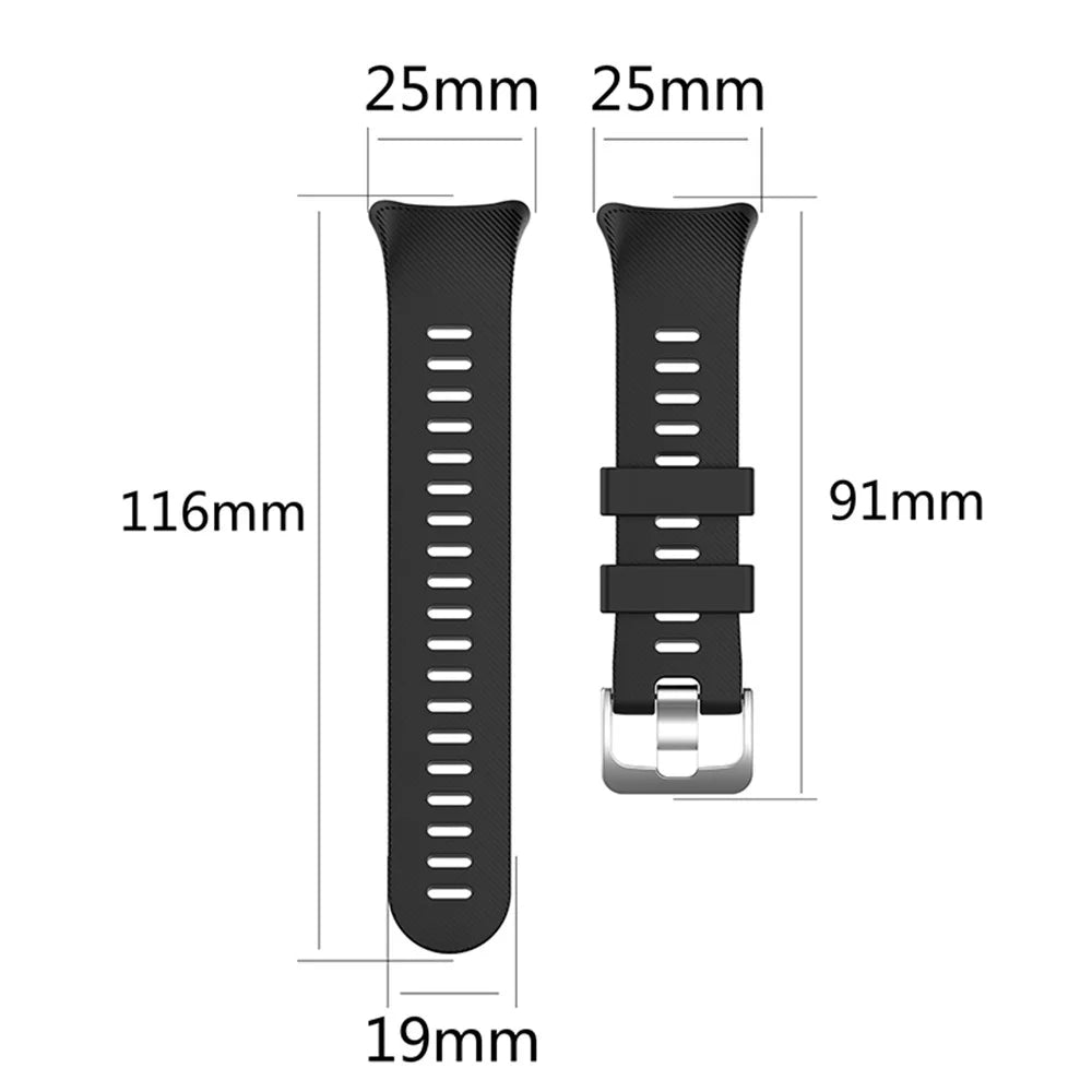 Silicone Watch Strap Replacement for Garmin Swim 2 / Forerunner 45 / 45S - Black - 6
