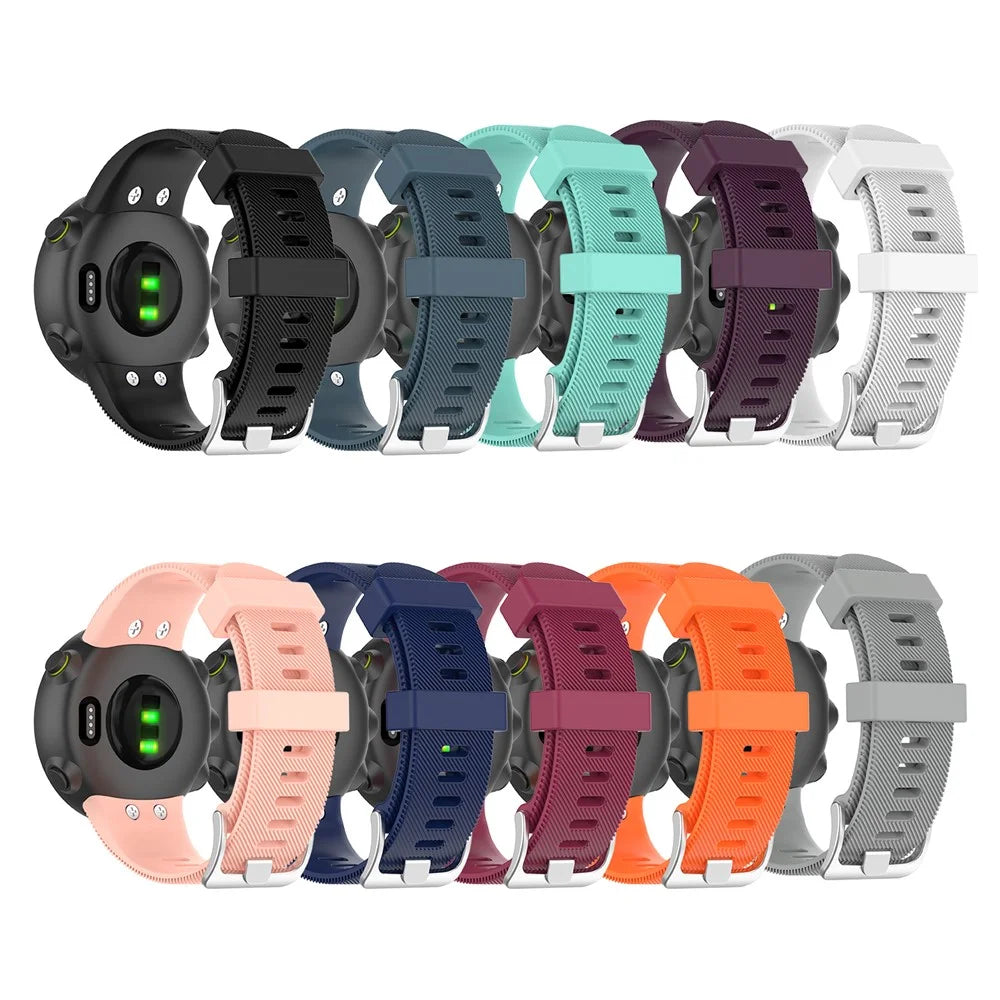 Silicone Strap Replacement Watchband for Garmin Forerunner 45/45S - Black - 7