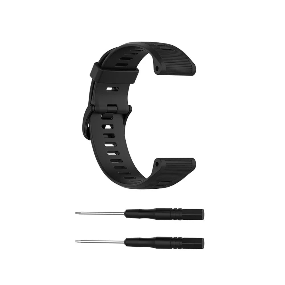 Silicone Wrist Strap Replacement for Garmin Forerunner 945 / Fenix 5 Plus / Approach S60 - Black - 5