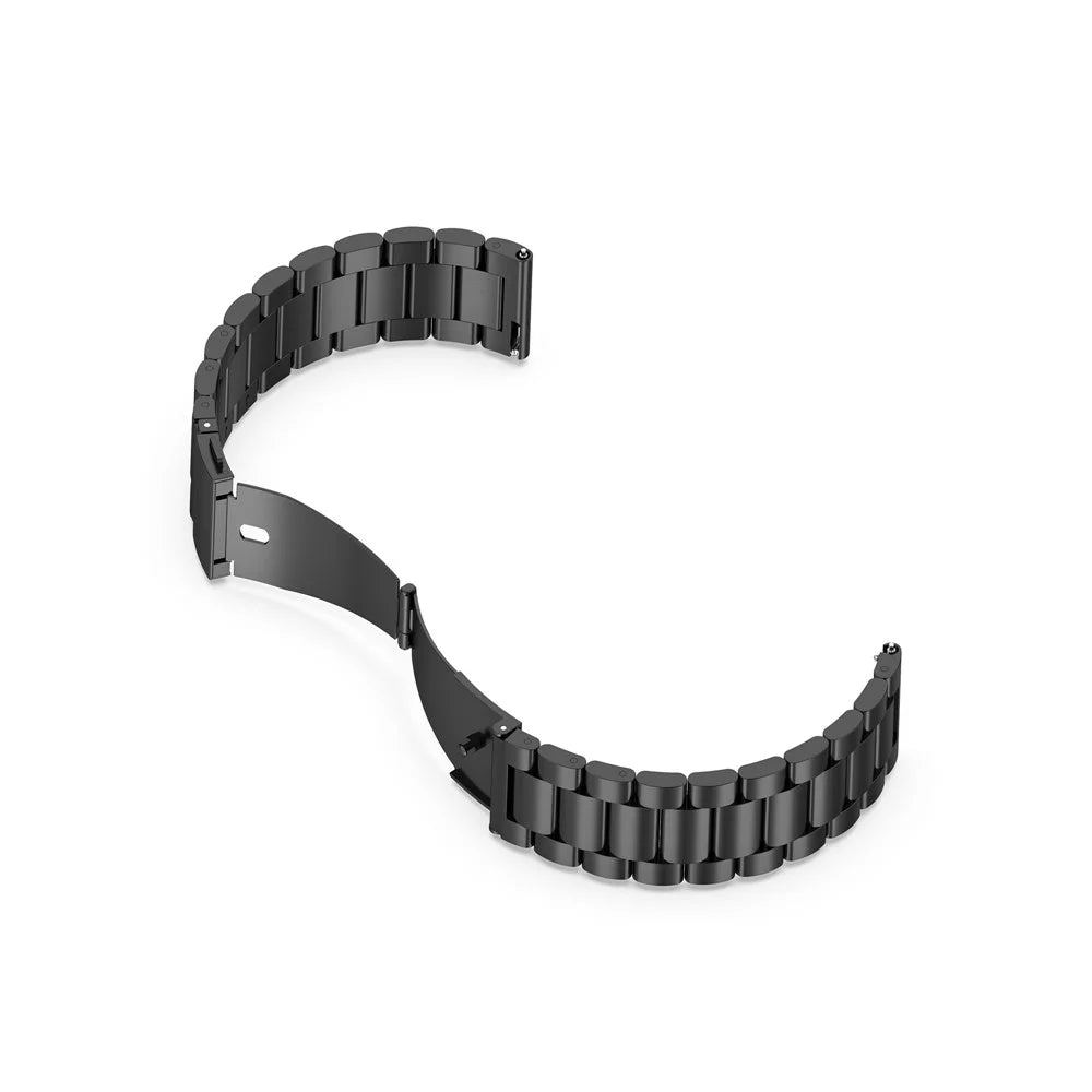 20mm Stainless Steel Watch Strap for Garmin Vivoactive / Samsung Watch Active / Huawei Watch 3 Pro New Replacement Band - Black - 7
