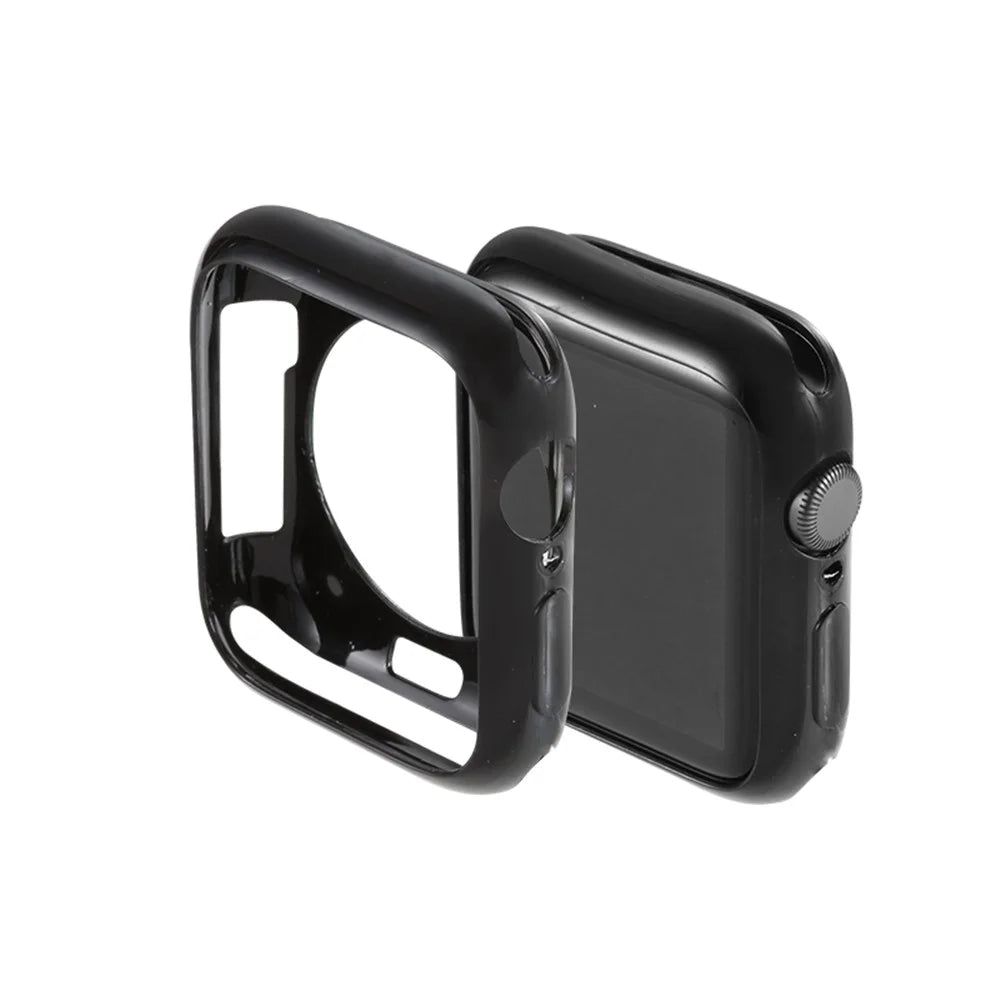 Silicone Smart Watch Case Protector for Apple Watch Series SE3 / SE2 / SE1 /  6 / 5 / 4 40mm - Black - 2
