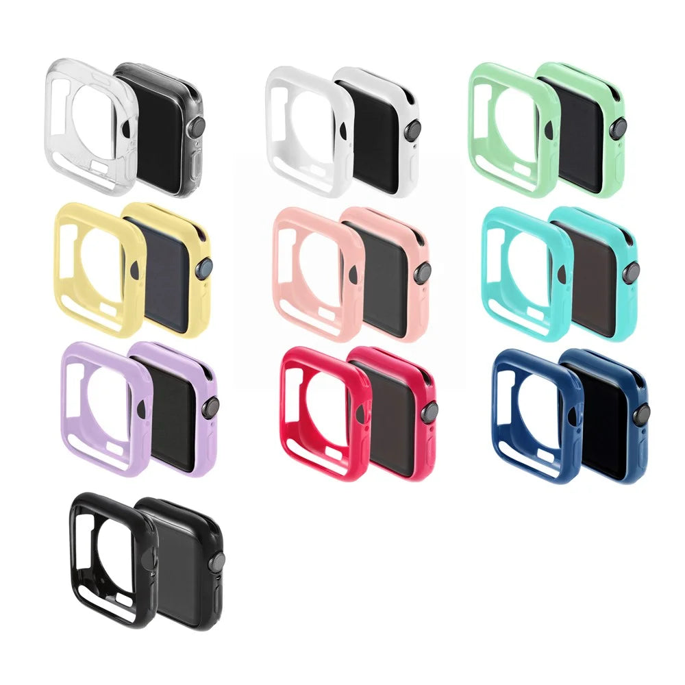 Silicone Smart Watch Case Protector for Apple Watch Series SE3 / SE2 / SE1 /  6 / 5 / 4 40mm - Black - 3