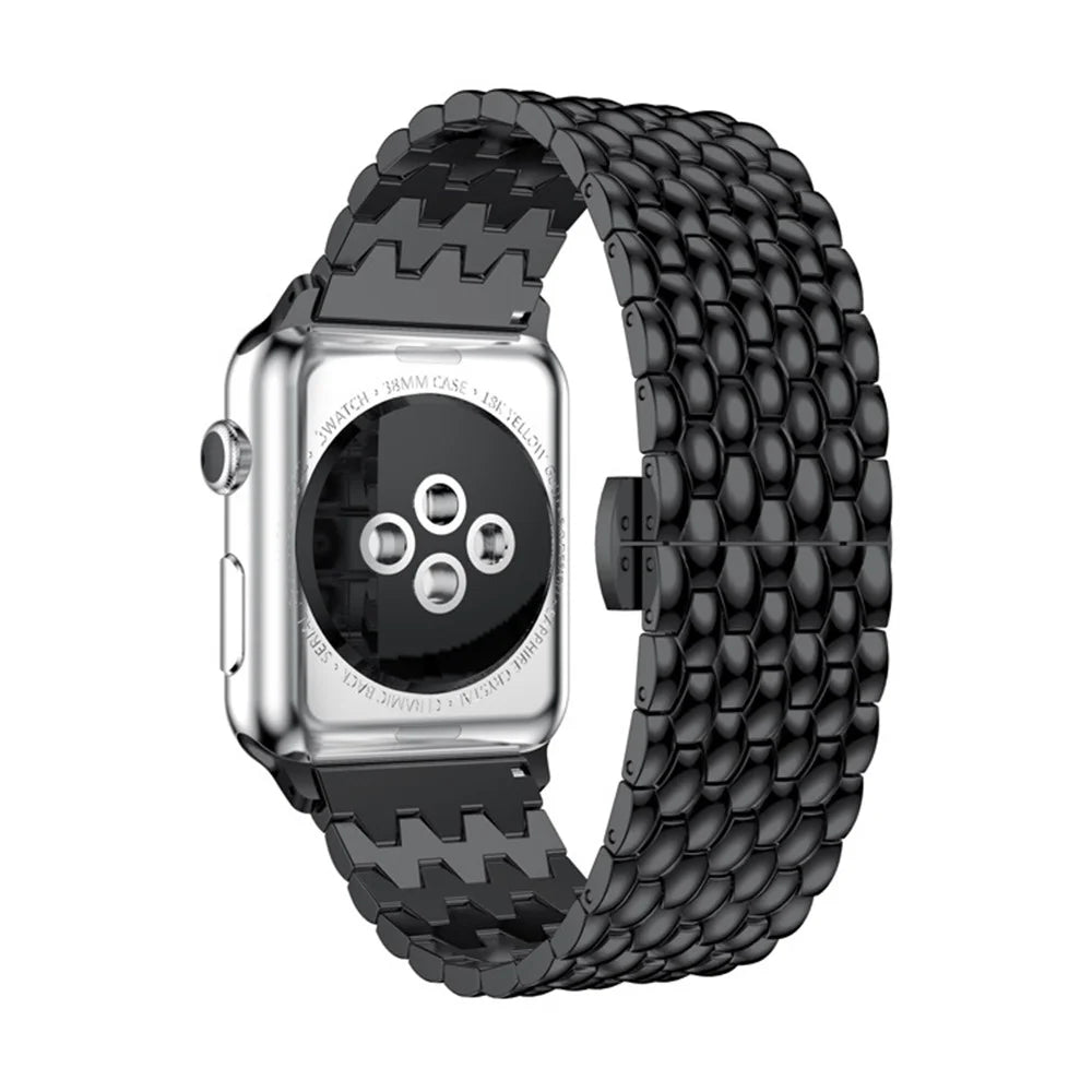 Aluminum Alloy Watch Band Strap for Apple Watch Series 11 10 42mm / 9 8 7 41mm / SE3 SE2 SE 6 5 4 40mm / 3 2 1 38mm - Black - 3