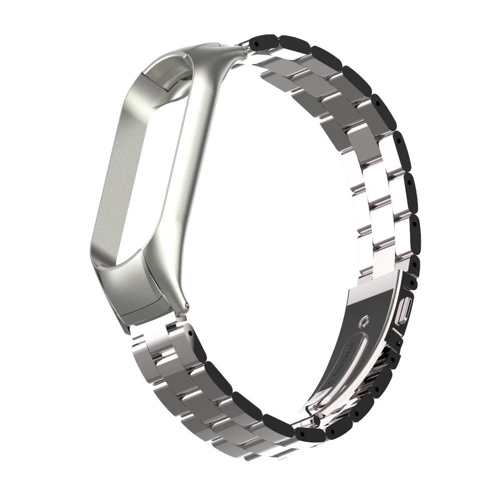 Three Beads Stainless Steel Watch Strap Replacement Band for Xiaomi Mi Band 5 - Silver - 3