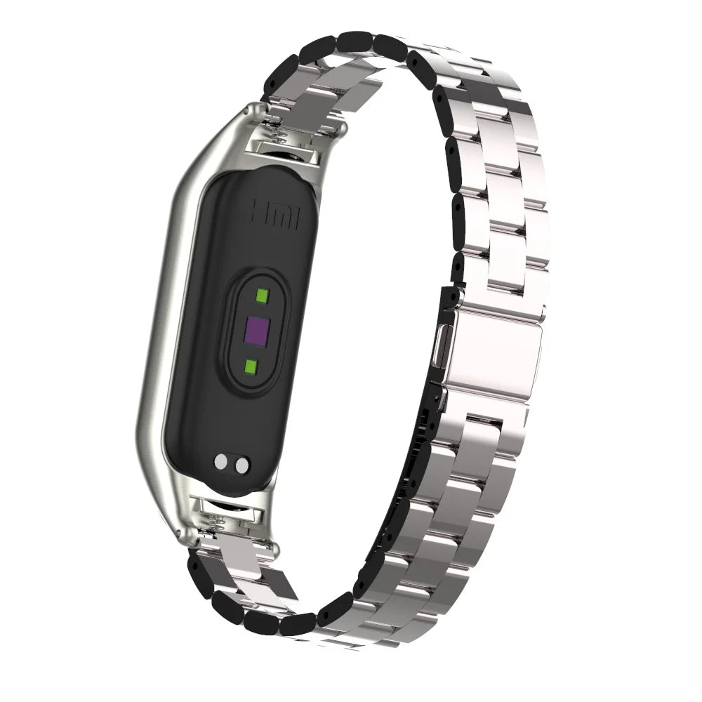 Three Beads Stainless Steel Watch Strap Replacement Band for Xiaomi Mi Band 5 - Silver - 5