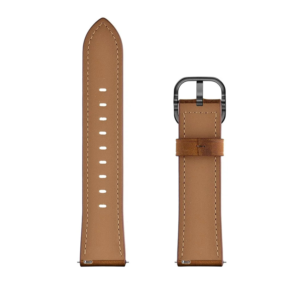 22mm Cowhide Leather Watch Band (DS Style) for Huami Amazfit 1/2S - Coffee - 7