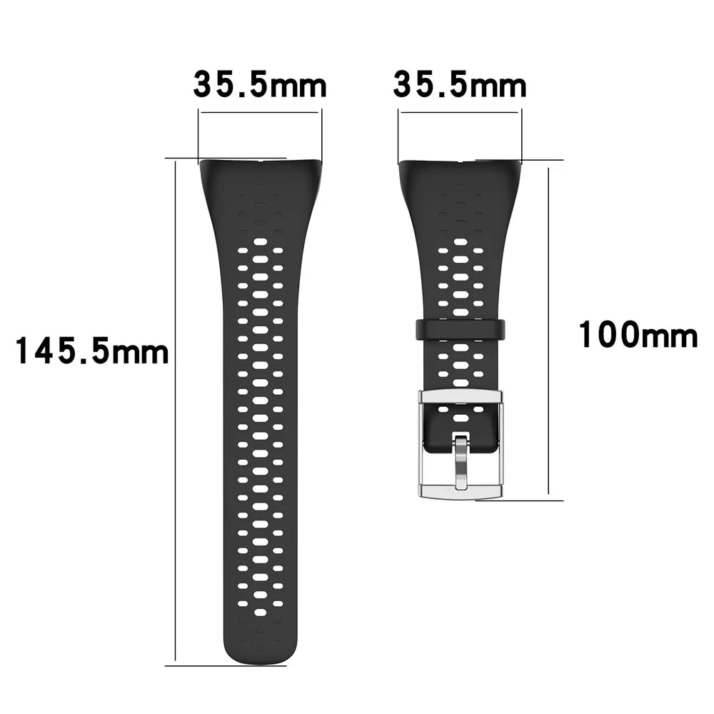 For Polar M400/M430 Breathable Soft Silicone Watch Strap Band Bracelet Replacement - Black - 6