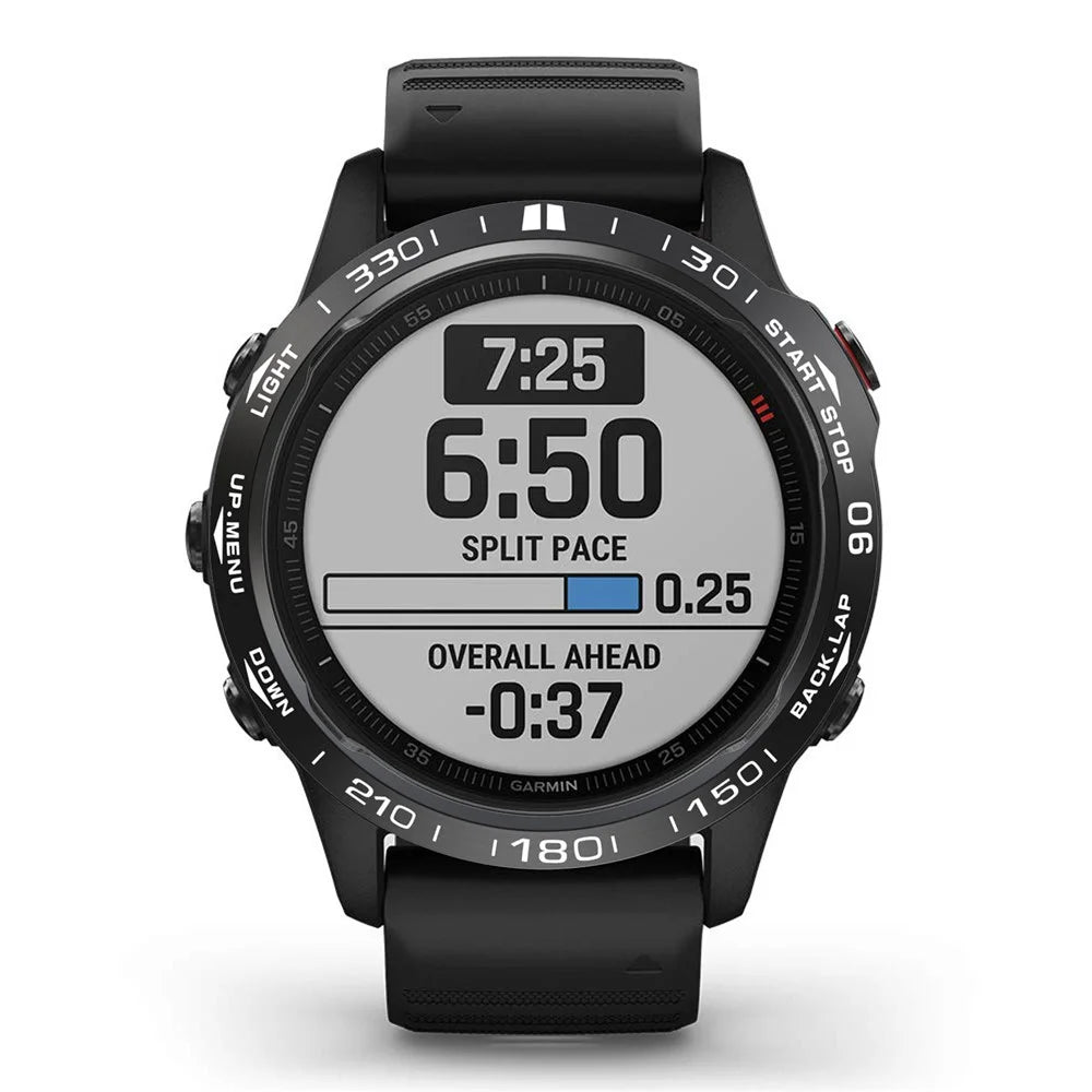 Index Ring Stainless Steel Watch Bezel Ring (Style A) for Garmin Fenix 6X - Black - 2
