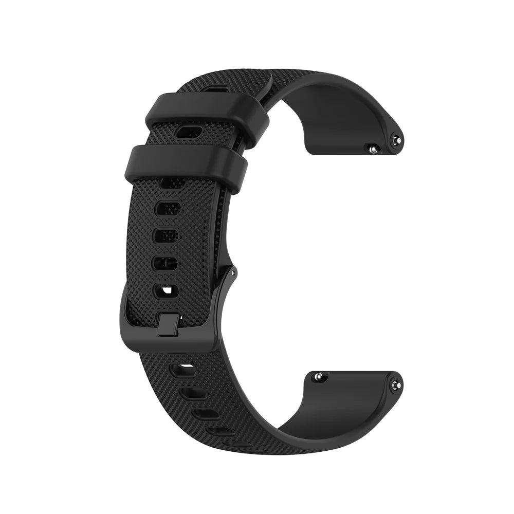 Grid Texture Silicone Replace Watch Band 22mm for Garmin Forerunner 745 - Black - 5