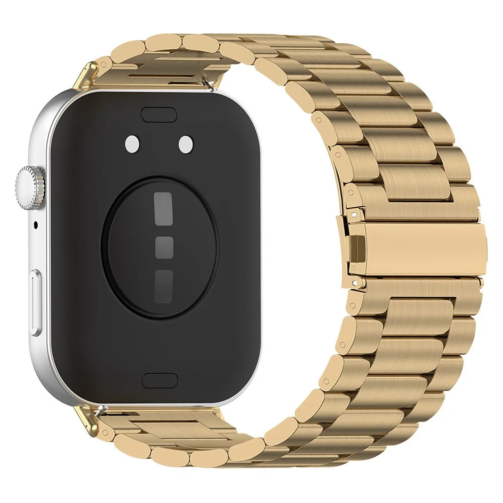 For Huawei Watch Fit 3 Replacement Band 3-Bead Stainless Steel Watch Strap with Tool - Gold - 1
