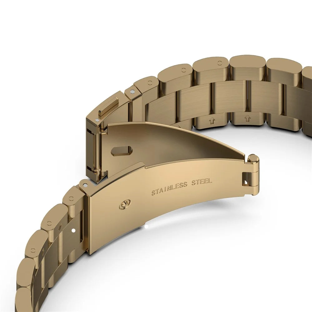 For Huawei Watch Fit 3 Replacement Band 3-Bead Stainless Steel Watch Strap with Tool - Gold - 5
