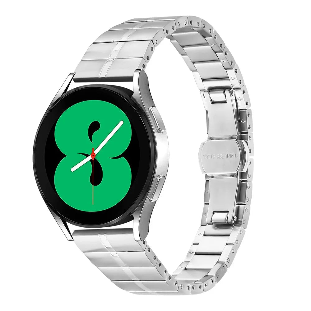 For Huami Amazfit Zepp E Replacement Watch Strap Line Design Stainless Steel Band - Silver - 2