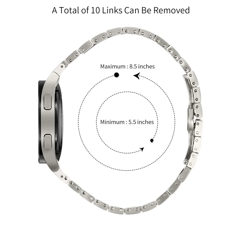 For Samsung Galaxy Watch6 40mm / 44mm / Watch6 Classic 43mm / 47mm Stainless Steel Strap Stylish Wrist Band - Titanium Grey - 4