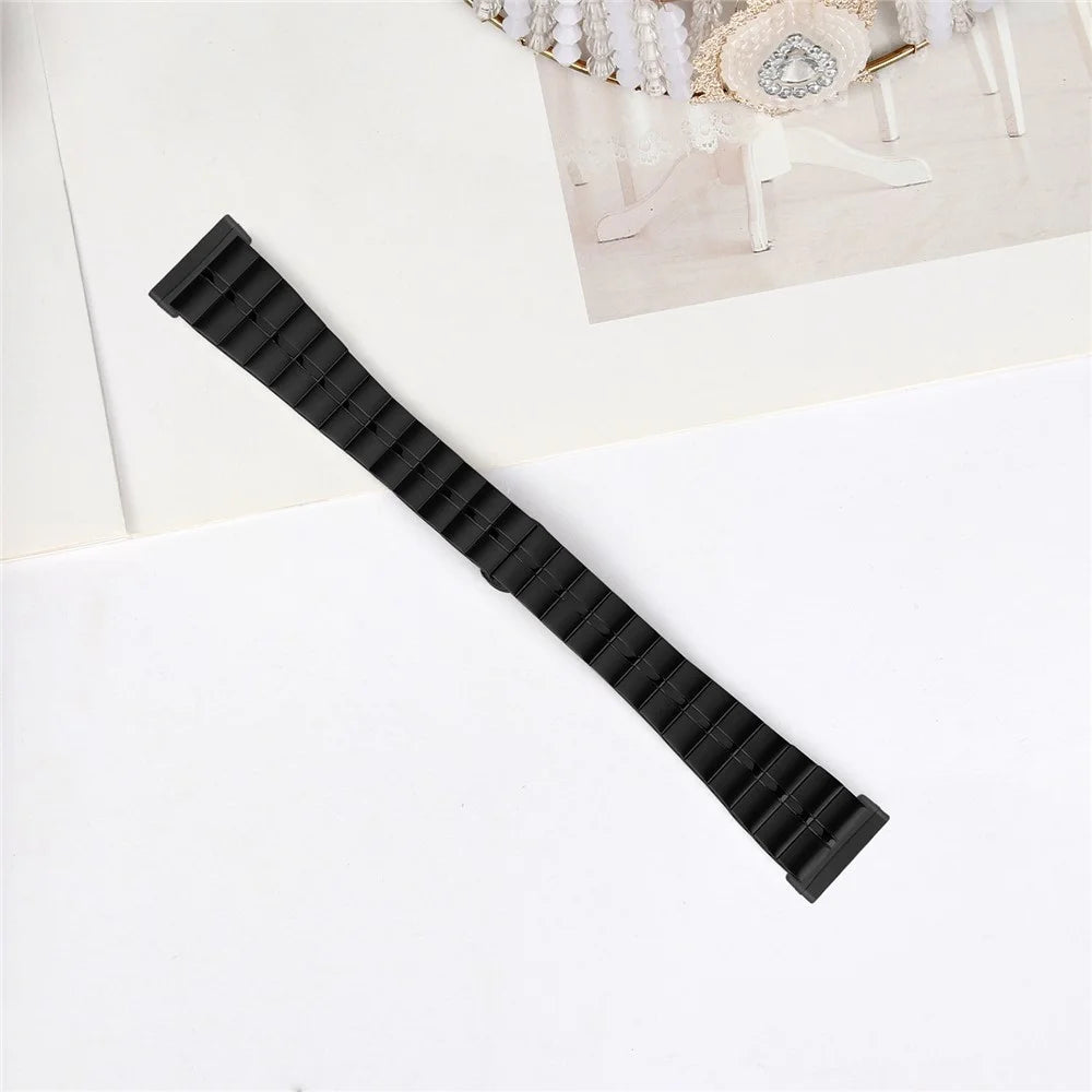 For Fitbit Versa 4 / Sense 2 Stainless Steel Watch Strap Wrist Band Replacement - Black - 3