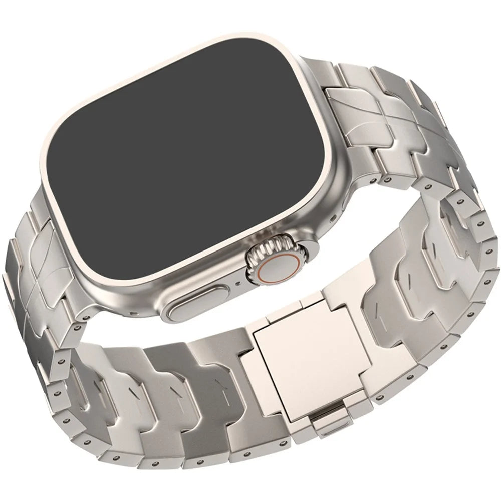 For Apple Watch Ultra 3 2 1 49mm / Series 11 10 46mm / 9 8 7 45mm / SE3 SE2 SE 6 5 4 44mm / 3 2 1 42mm Magnetic Titanium Alloy Watch Strap - Titanium - 5