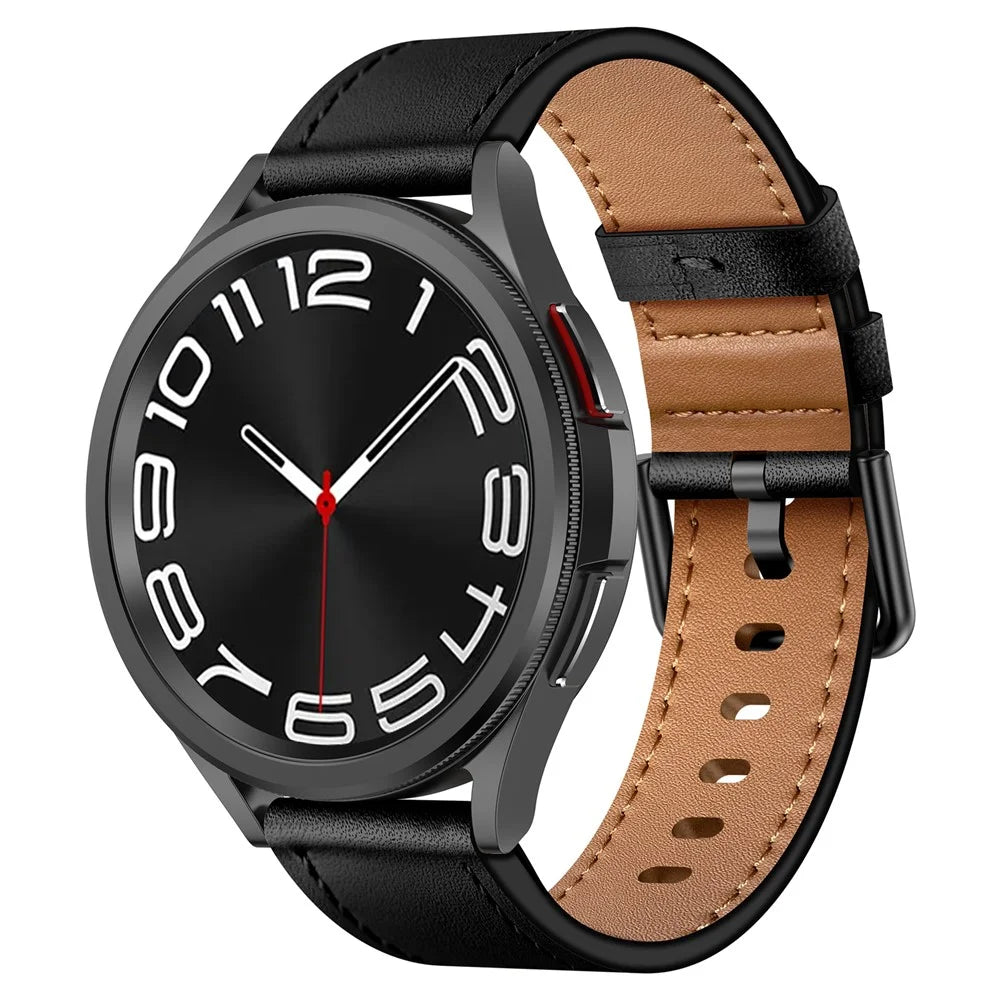 For Huawei Watch GT 3 42mm / GT 3 Pro 43mm Top Layer Cowhide Adjustable Wrist Band 20mm Watch Strap - Black - 2