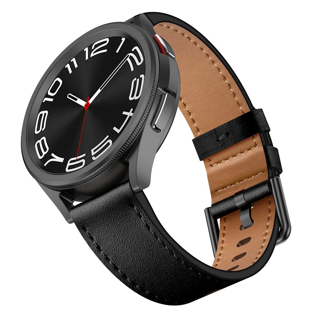 For Huawei Watch GT 3 42mm / GT 3 Pro 43mm Top Layer Cowhide Adjustable Wrist Band 20mm Watch Strap - Black - 4