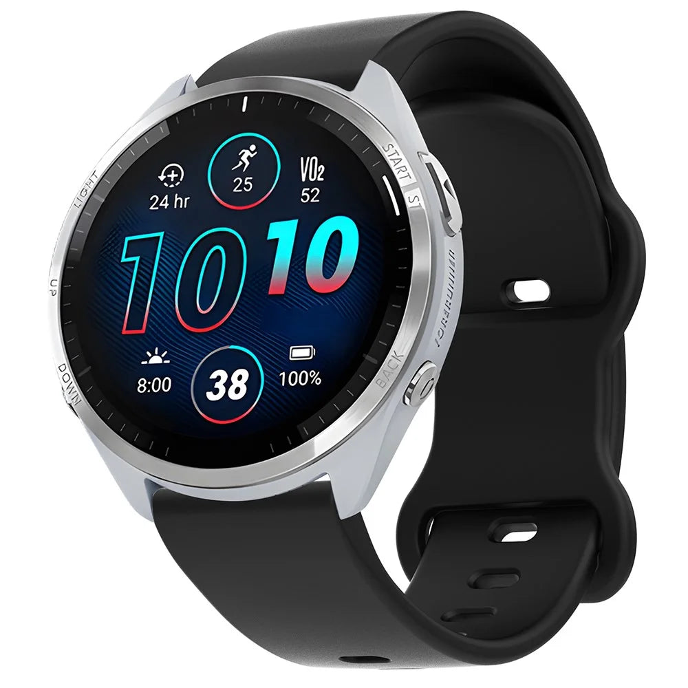 For Huawei Watch GT 3 42mm / GT 3 Pro 43mm Universal 20mm Silicone Watch Strap Butterfly Shape Buckle Band - Black - 4