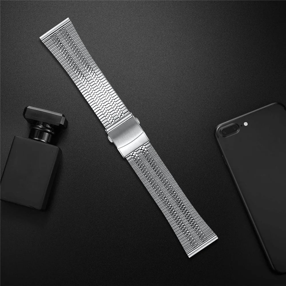 For Garmin Vivomove 3 / GarminMove 3 Stainless Steel Watch Strap 20mm Wrist Band - Silver - 4