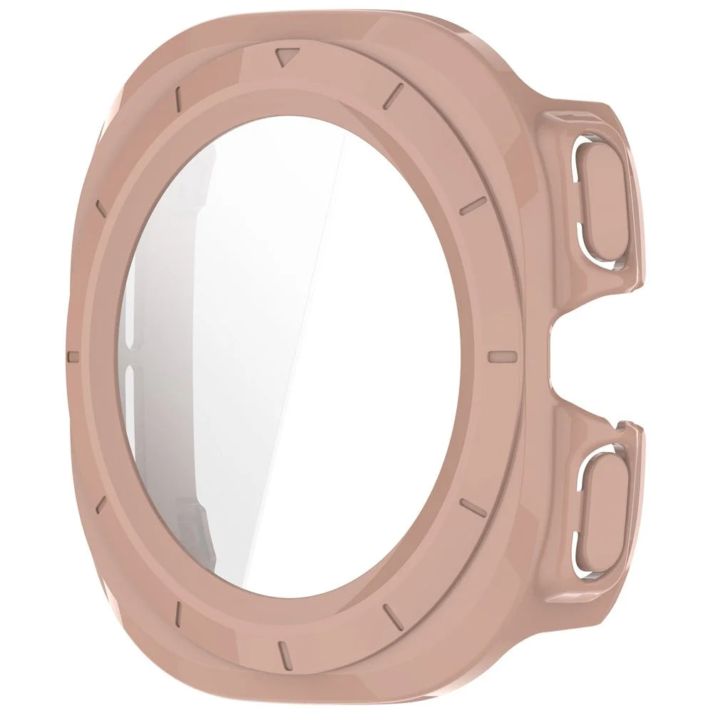 For Samsung Galaxy Watch Ultra (2025) 47mm / Ultra 47mm PC Protective Case Watch Frame Integrated with Tempered Glass Screen Film - Pink - 2