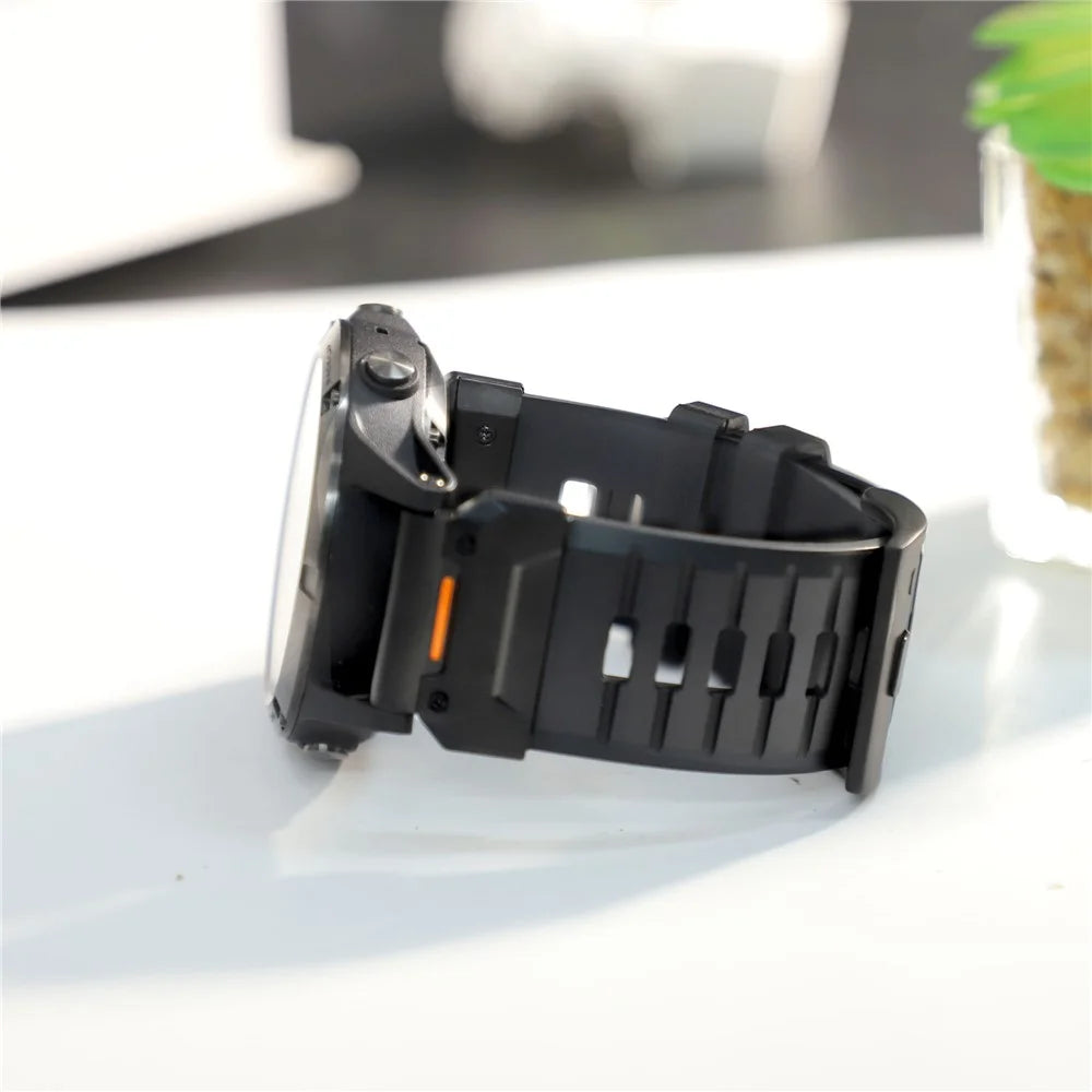 For Garmin Fenix 3 / 5 / 5X / 6X / 7X Replacement Strap 22mm Universal Smart Watch Fluorubber Wrist Band - Black - 5