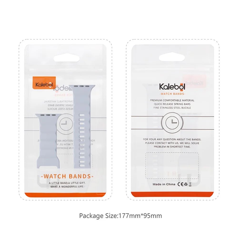 KALEBOL For Apple Watch Series 11 10 42mm / 9 8 7 41mm / SE3 SE2 SE 6 5 4 40mm / 3 2 1 38mm Watch Band Silicone Strap - Orange - 7