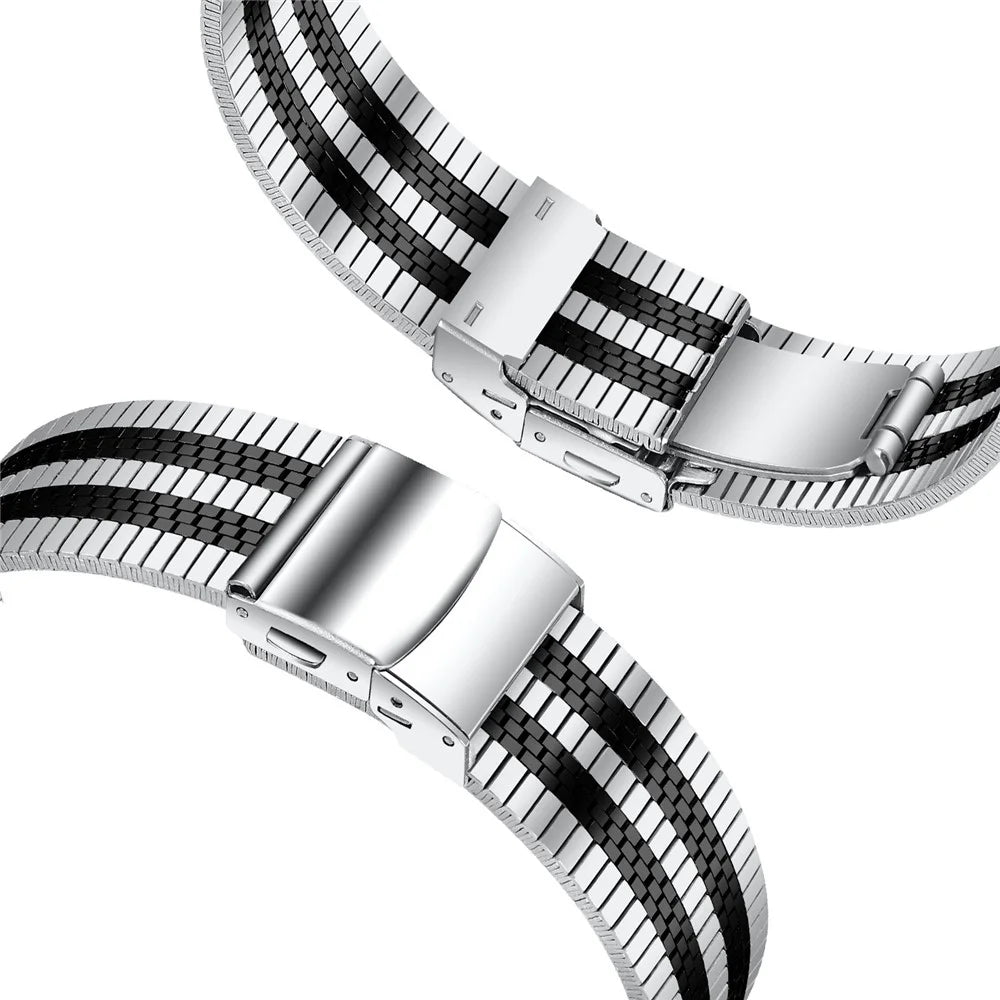 For Huawei Watch GT 2e Watch Strap Stainless Steel Replacement Band - Silver / Black - 2
