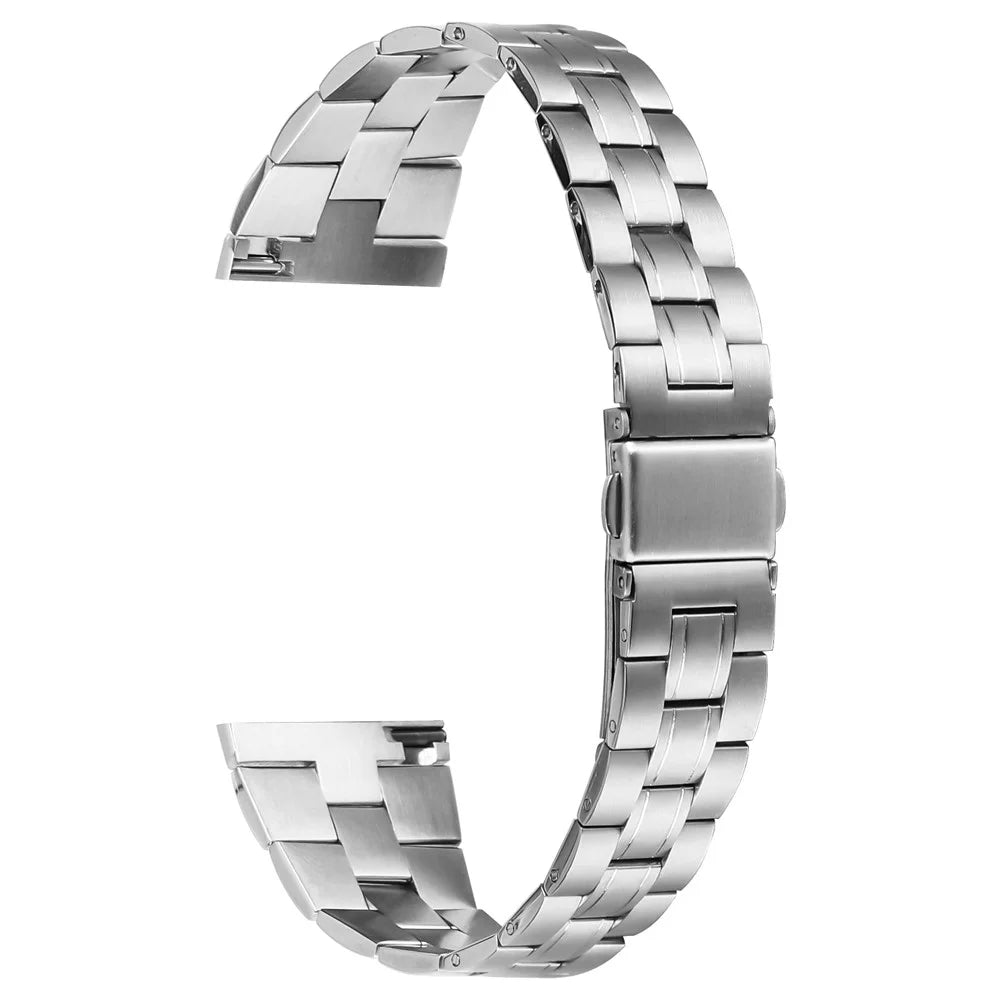 For Huami Amazfit 2 Stratos Stainless Steel Strap Watch Band with Folding Clasp Buckle - Silver - 1