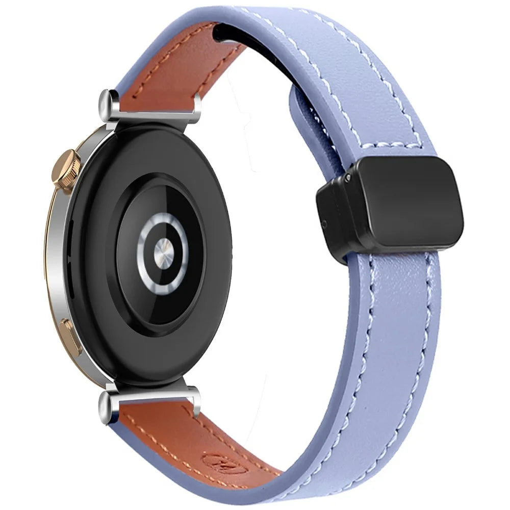 For Samsung Galaxy Watch7 / Watch FE / Watch6 / Watch 5 / Watch4 Universal 20mm Magnetic Buckle Slim Microfiber Leather Watch Strap - Purple - 1
