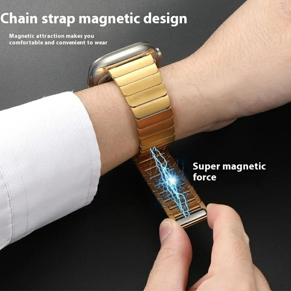 For Apple Watch Series 11 10 42mm / 9 8 7 41mm / SE3 SE2 SE 6 5 4 40mm / 3 2 1 38mm Magnetic Metal Watch Strap - Silver - 4
