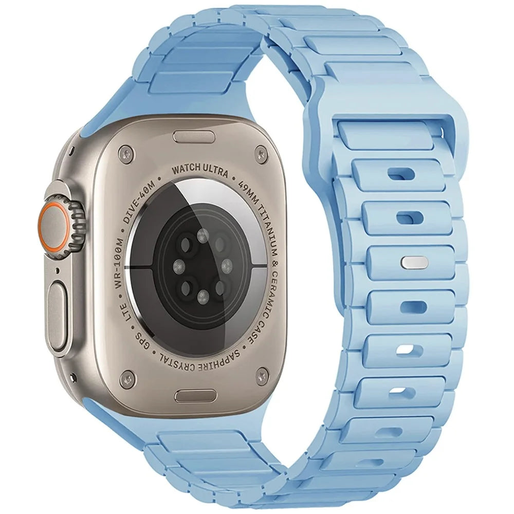 For Apple Watch Series 11 10 42mm / 9 8 7 41mm / SE3 SE2 SE 6 5 4 40mm / 3 2 1 38mm Silicone Watch Band - Baby Blue - 1