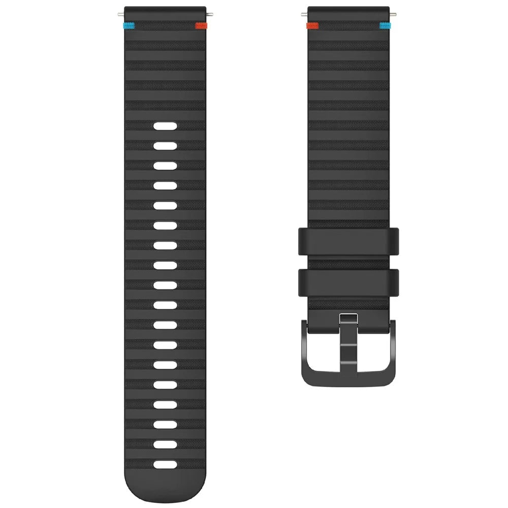For Huawei Watch GT 4 41mm / Garmin Venu 3S / Garmin Forerunner 265S Universal 18mm Silicone Watch Strap - Black - 4
