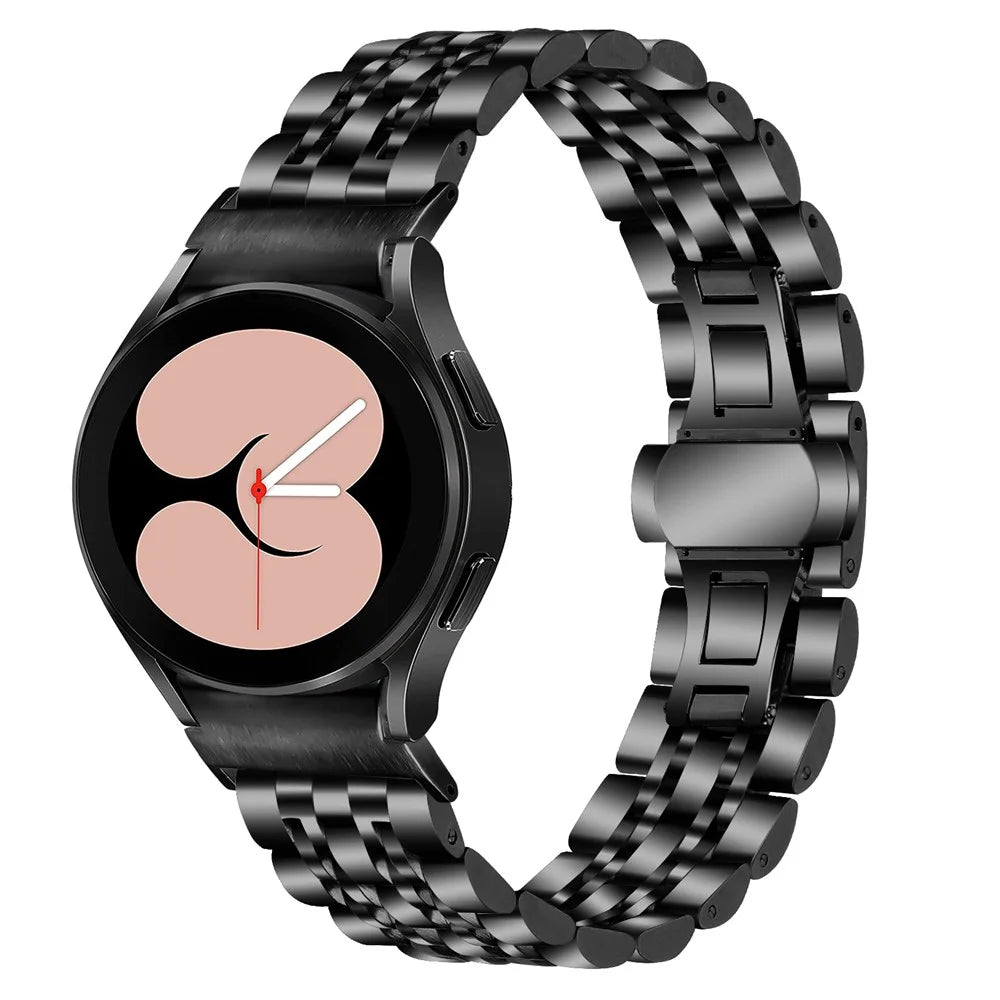 For Samsung Galaxy Watch7 44mm 40mm Metal Watch Band 7-Beads Strap with Quick Release Connector - Black - 2