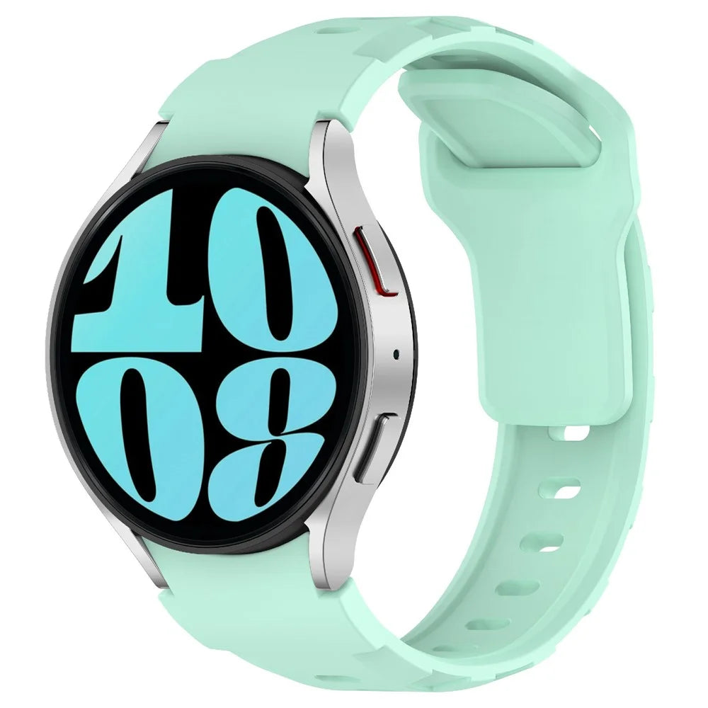 KALEBOL Silicone Band for Samsung Galaxy Watch7 44mm / 40mm Adjustable Watch Strap - Teal - 4
