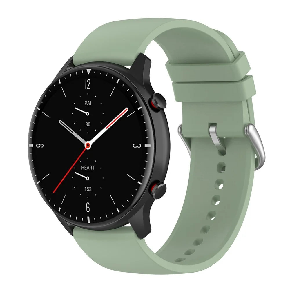 KALEBOL 20mm Silicone Strap for Huawei Watch GT 3 42mm / GT 3 Pro 43mm Round End Watch Band - Icy Lake Green - 3