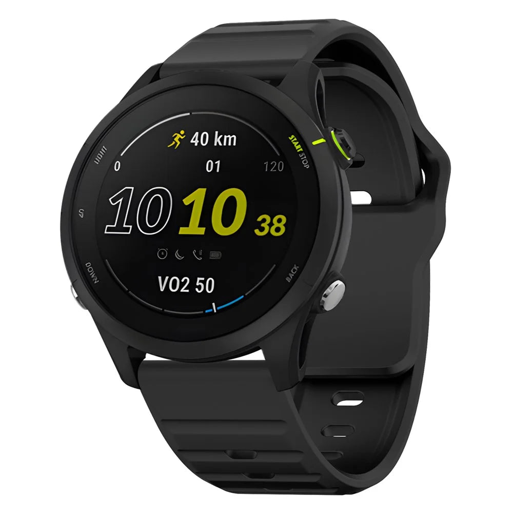KALEBOL 22mm Silicone Strap for Huawei Watch 4 / 4 Pro / GT 4 46mm Wave Design Watch Band - Black - 4