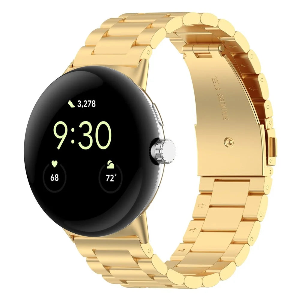 For Google Pixel Watch 4 41mm / Watch 3 41mm / Watch 2 / Watch Strap Replacement Stainless Steel Watch Band - Gold - 2