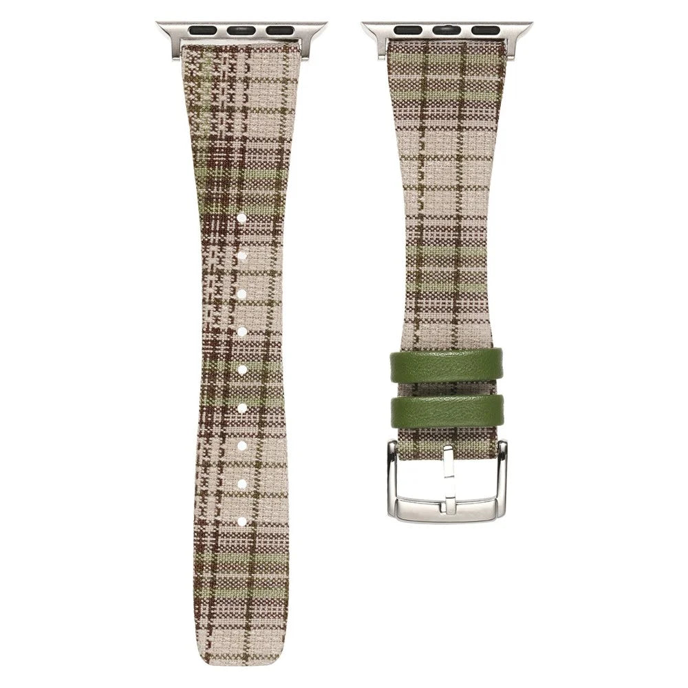 Plaid Woolen Strap for Apple Watch Ultra 3 2 1 49mm / Series 11 10 46mm / 9 8 7 45mm / SE3 SE2 SE 6 5 4 44mm / 3 2 1 42mm - Style 7 - 1