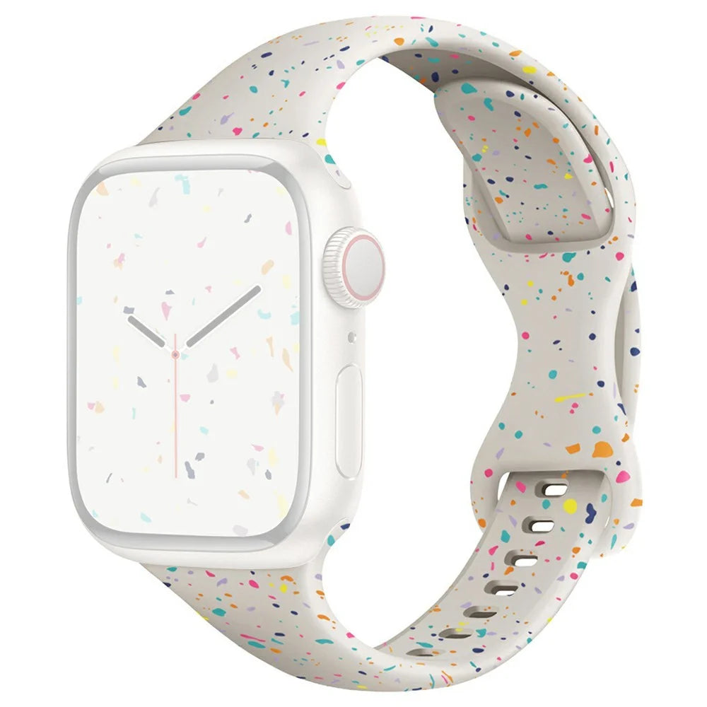 Strap for Apple Watch Ultra 3 2 1 49mm / Series 11 10 46mm / 9 8 7 45mm / SE3 SE2 SE 6 5 4 44mm / 3 2 1 42mm Silicone Band - Starlight - 1