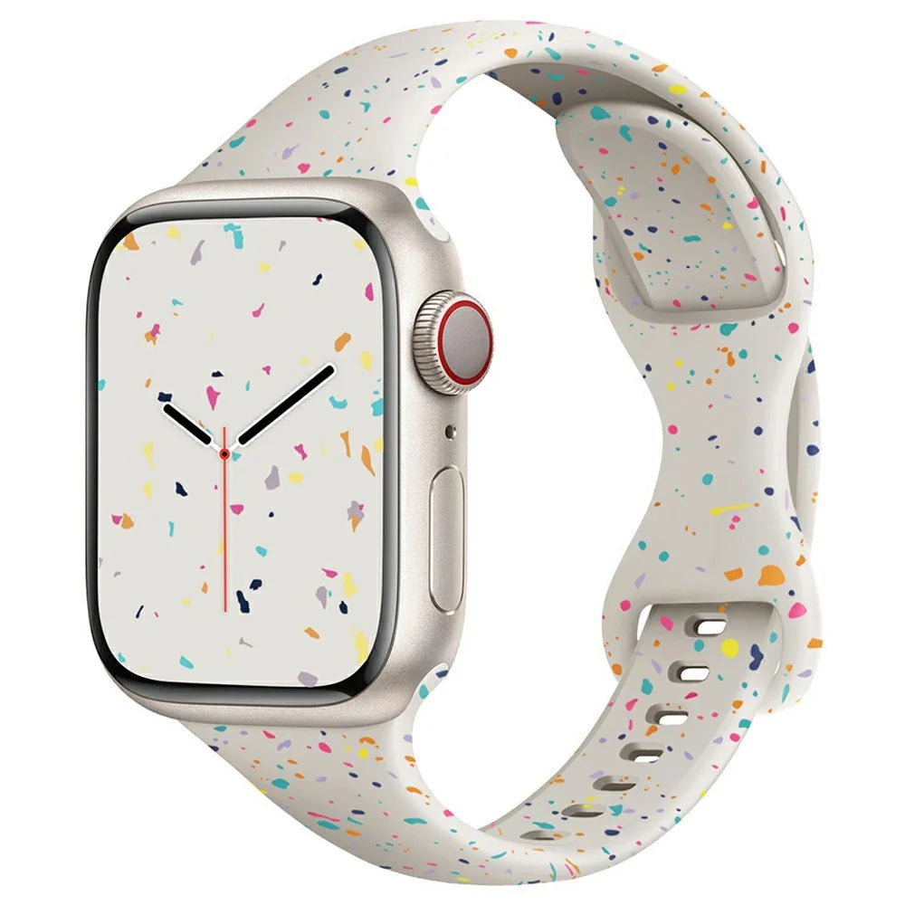 Strap for Apple Watch Ultra 3 2 1 49mm / Series 11 10 46mm / 9 8 7 45mm / SE3 SE2 SE 6 5 4 44mm / 3 2 1 42mm Silicone Band - Starlight - 2