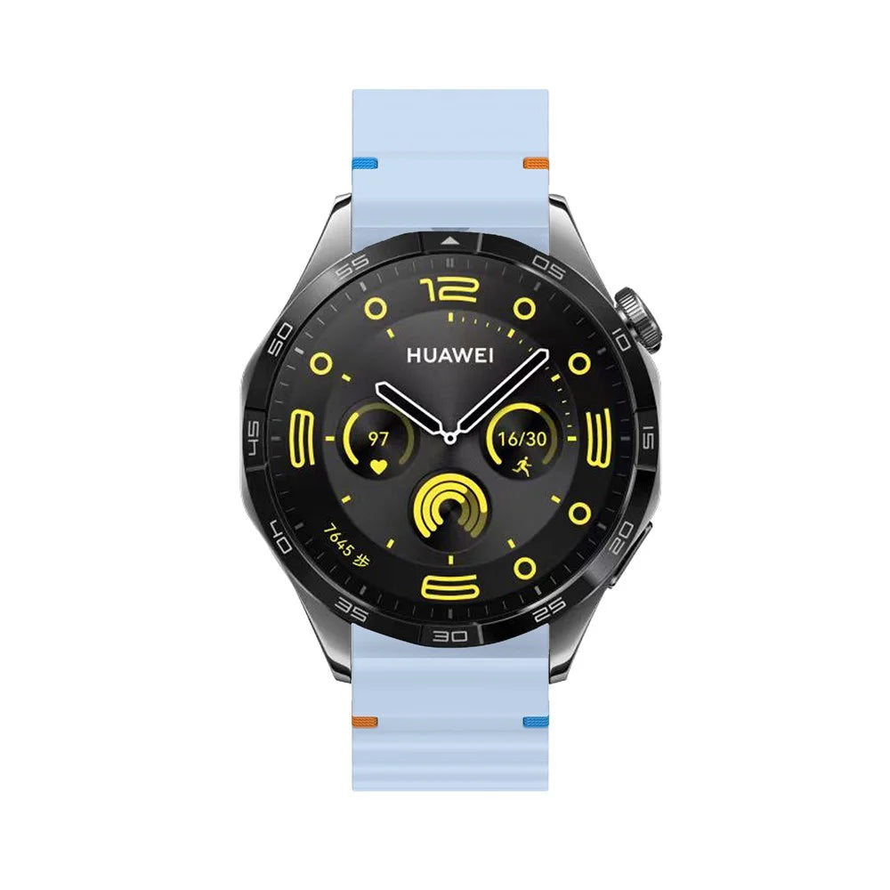 KALEBOL Silicone Band for Huawei Watch GT 3 42mm / GT 3 Pro 43mm , 20mm Wave Design Watch Strap - Baby Blue - 3