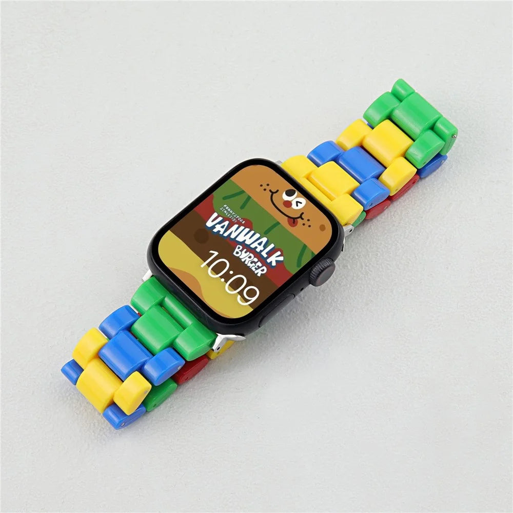 For Apple Watch Ultra 3 2 1 49mm / Series 11 10 46mm / 9 8 7 45mm / SE3 SE2 SE 6 5 4 44mm / 3 2 1 42mm Block PC Watch Band - 4
