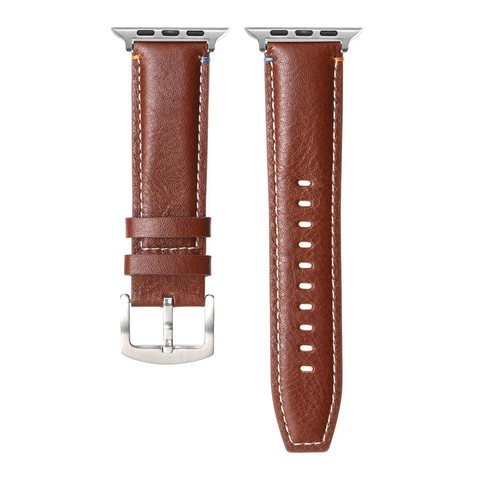 For Apple Watch Series 11 10 42mm / 9 8 7 41mm / SE3 SE2 SE 6 5 4 40mm / 3 2 1 38mm Watch Strap - Crazy Horse Texture Brown - 2